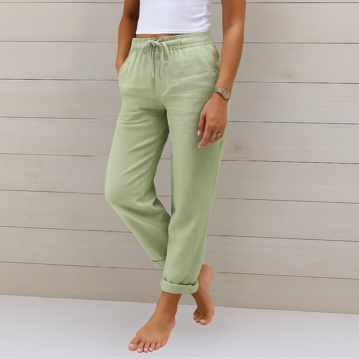 ELVINA | Premium breathable linen stretch trousers