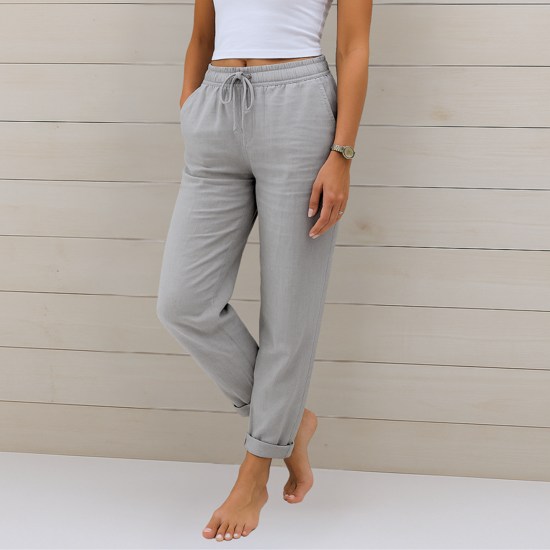 ELVINA | Premium breathable linen stretch trousers