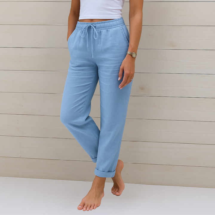 ELVINA | Premium breathable linen stretch trousers