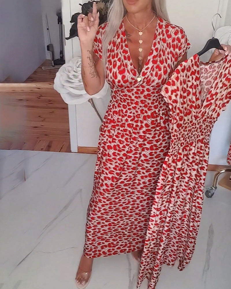 SAVANNAH | Leopard Print A-Line Maxi Dress