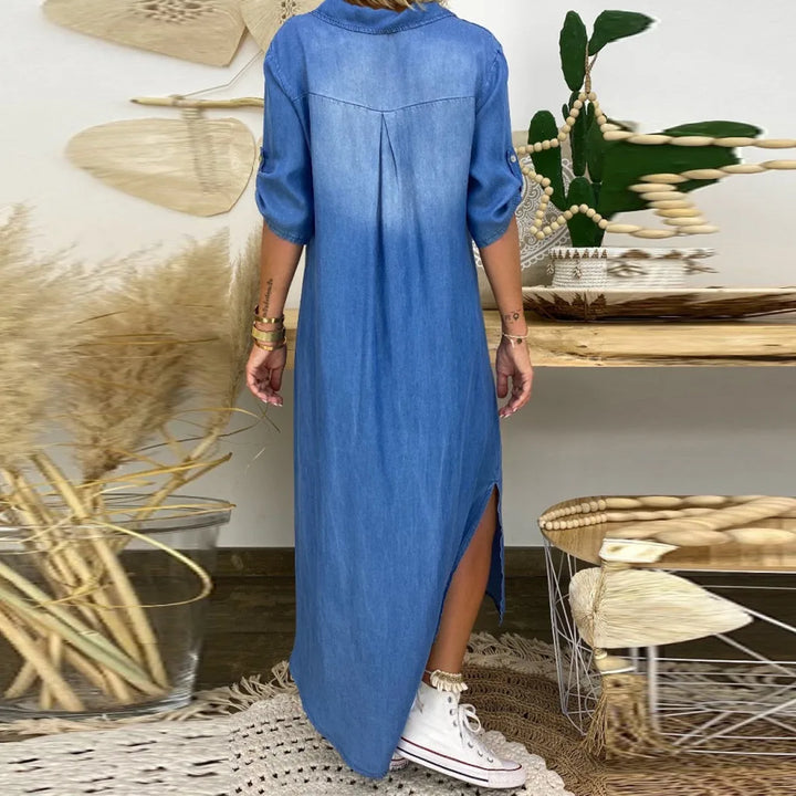LEA | Denim-Style Maxi Dress