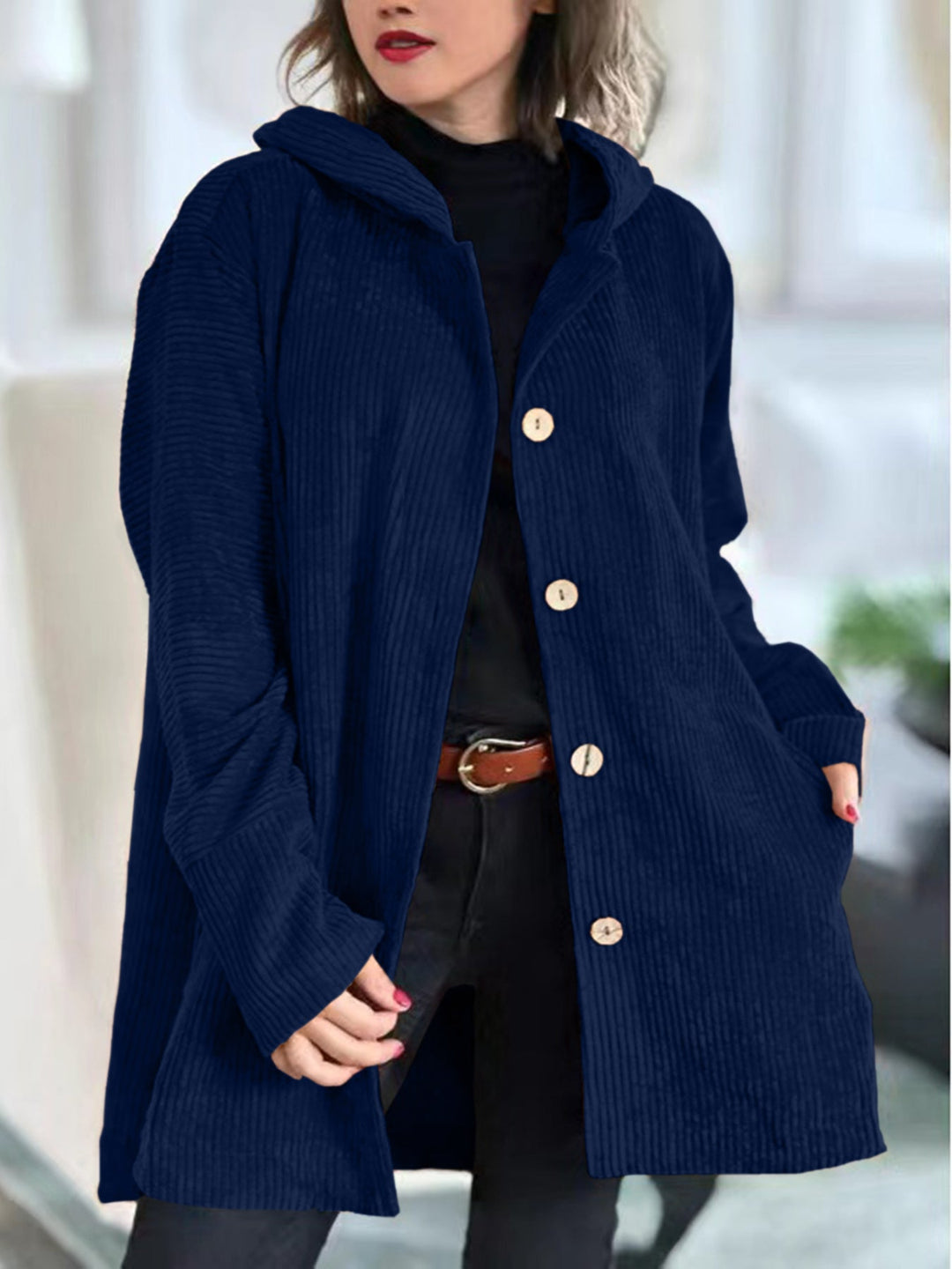 Cordia | Cozy Corduroy Hooded Jacket
