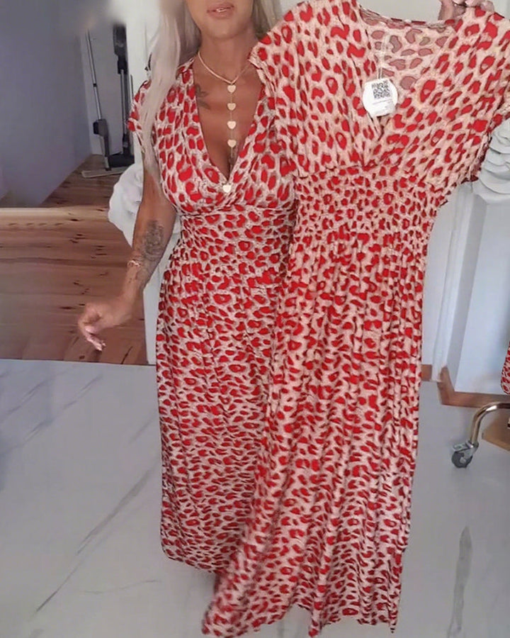 SAVANNAH | Leopard Print A-Line Maxi Dress