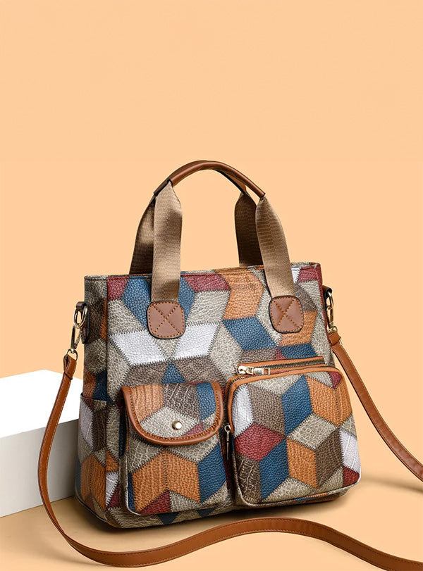 ZAVELLI | LEATHER MOSAIC HANDBAG