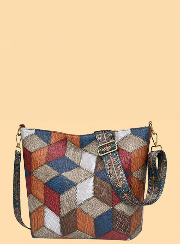 ZAVELLI | LEATHER MOSAIC HANDBAG