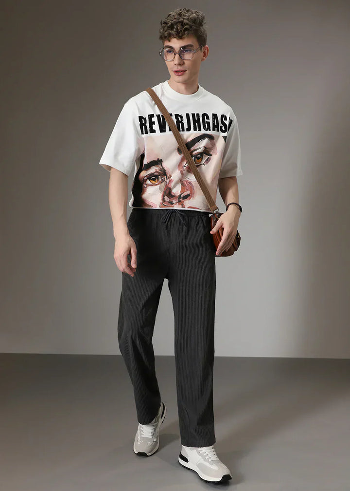 RENVAR | Straight Leg Trousers with Ribbed Finish