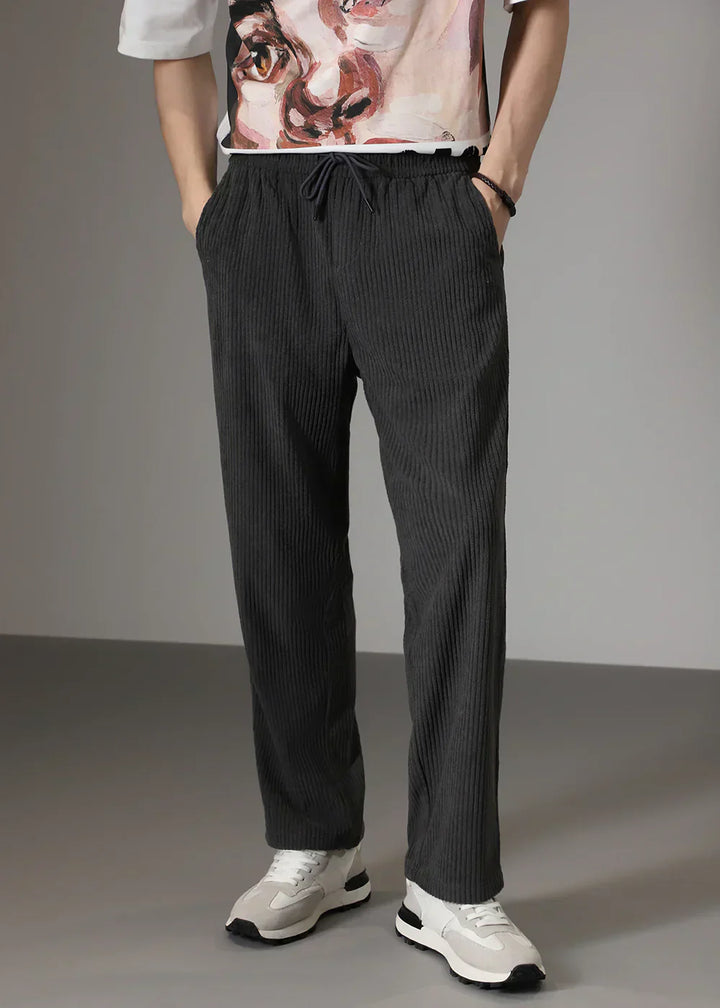 RENVAR | Straight Leg Trousers with Ribbed Finish