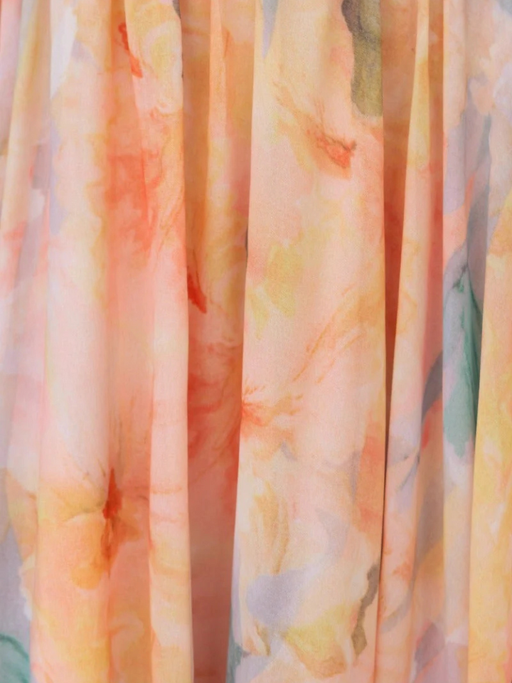 SIENNA | Halter Maxi Dress in Peach Blossom Print