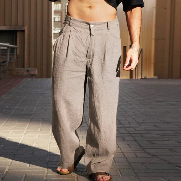 SORENZO | Breathable Wide-Leg Linen Pants