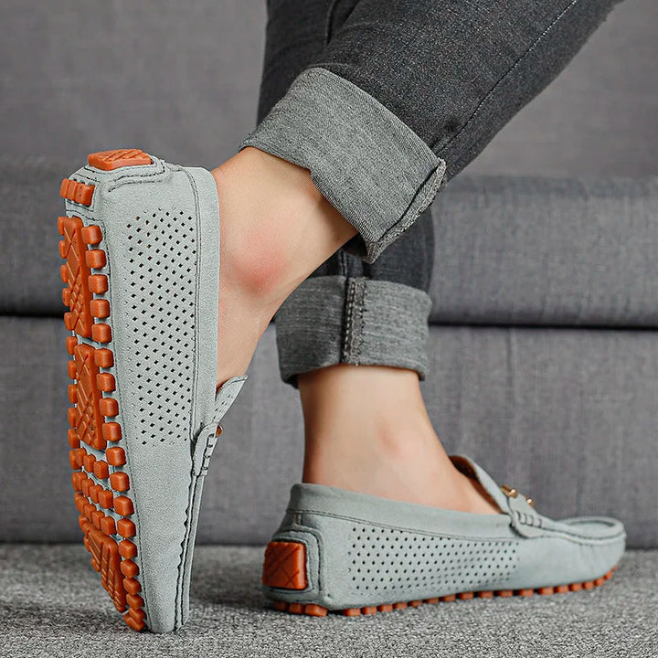 SALVATORE | Breathable Leather Slip-On Shoes