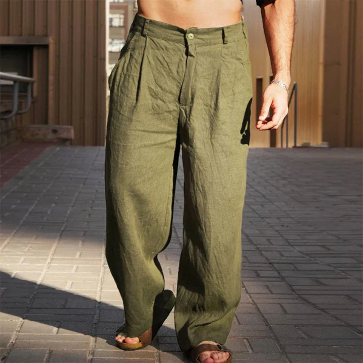 MALVIO | Wide-Leg 100% Linen Trousers