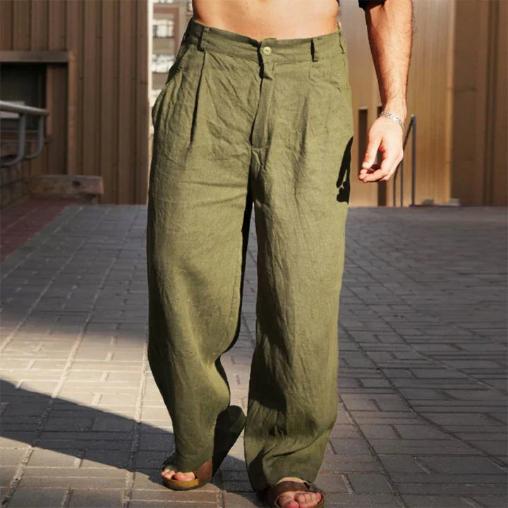 SORENZO | Breathable Wide-Leg Linen Pants