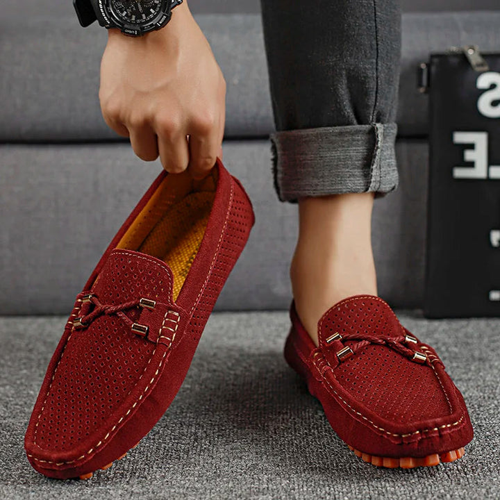 SALVATORE | Breathable Leather Slip-On Shoes