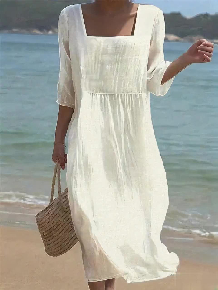 LUNELLE | Light Linen-Cotton Dress for Hot Summer Days