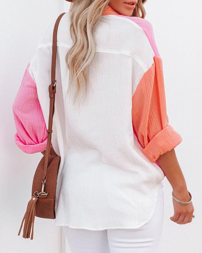 CAELYN | Colorblock Button-Up Shirt