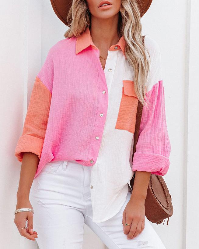 CAELYN | Colorblock Button-Up Shirt