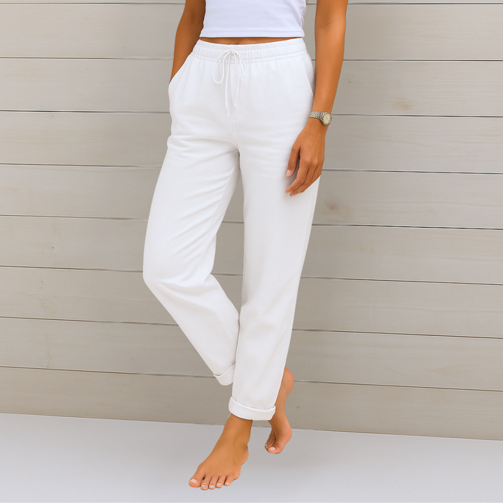 ELVINA | Premium breathable linen stretch trousers
