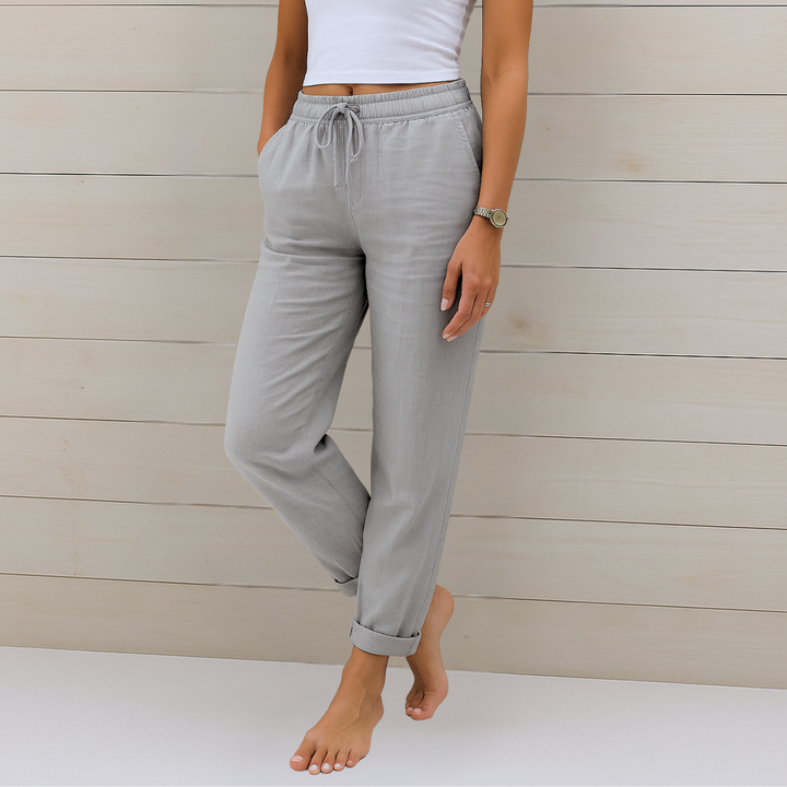 ELVINA | Premium breathable linen stretch trousers