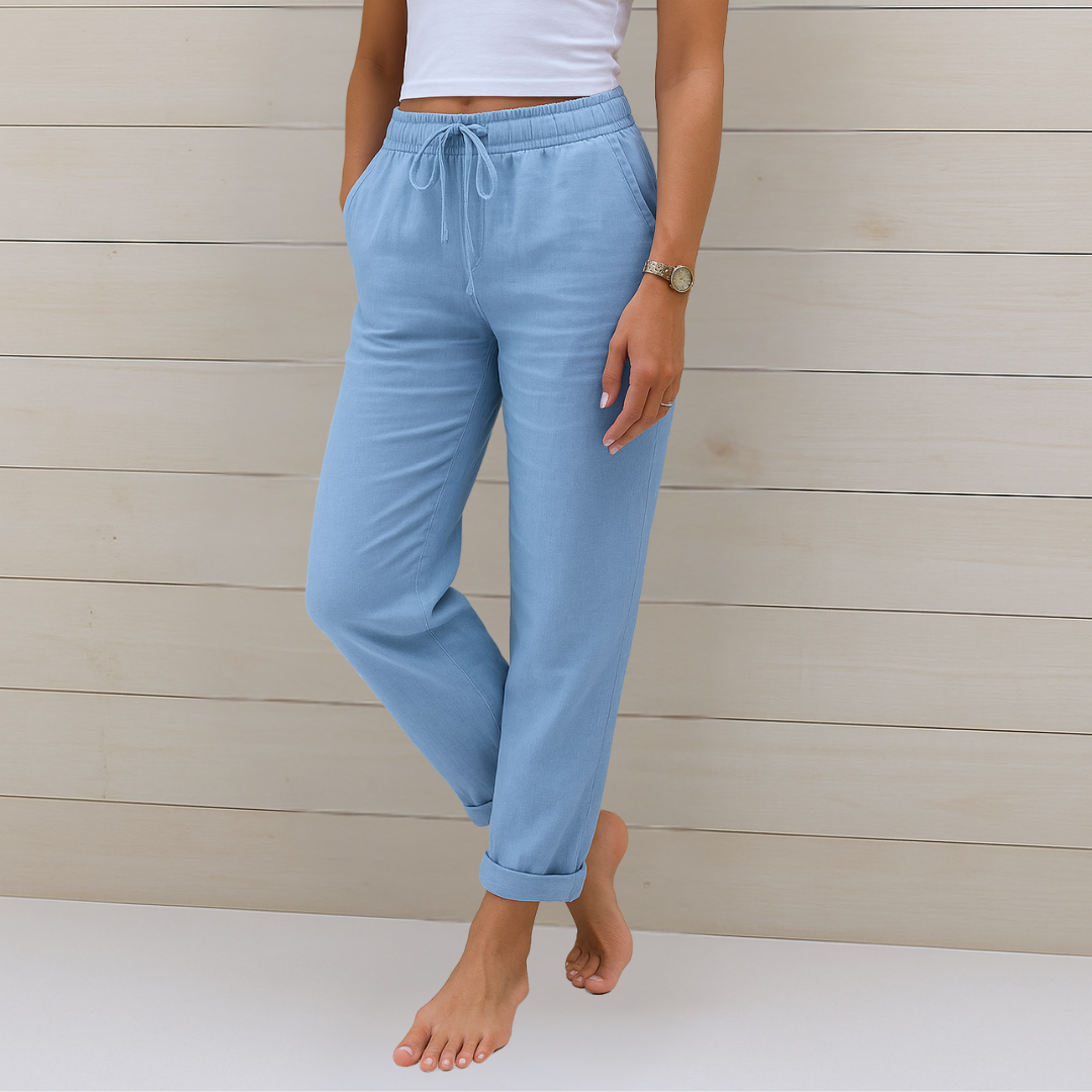 ELVINA | Premium breathable linen stretch trousers