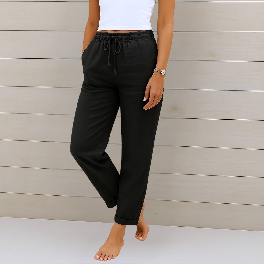ELVINA | Premium breathable linen stretch trousers