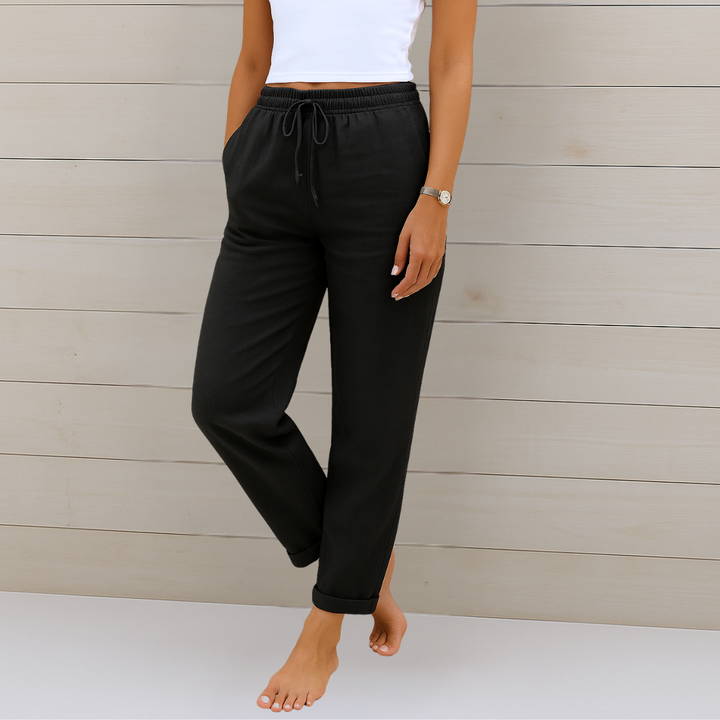 ELVINA | Premium breathable linen stretch trousers