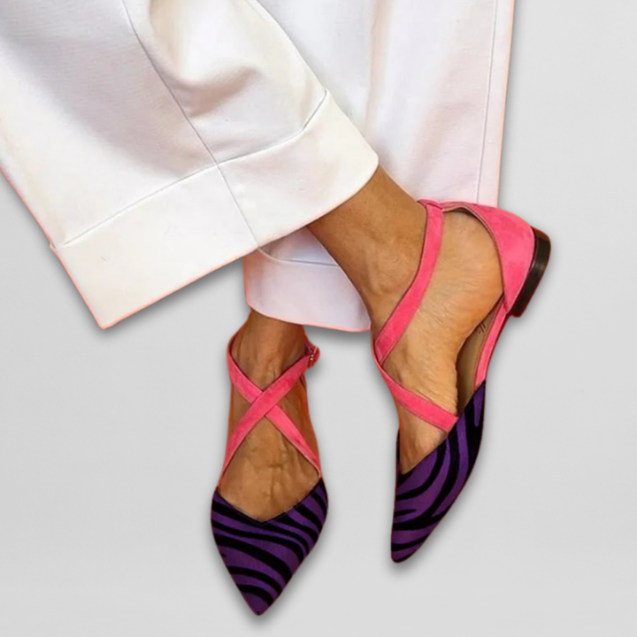ZEBRINA | Strappy Ballerinas in Fuchsia Wild