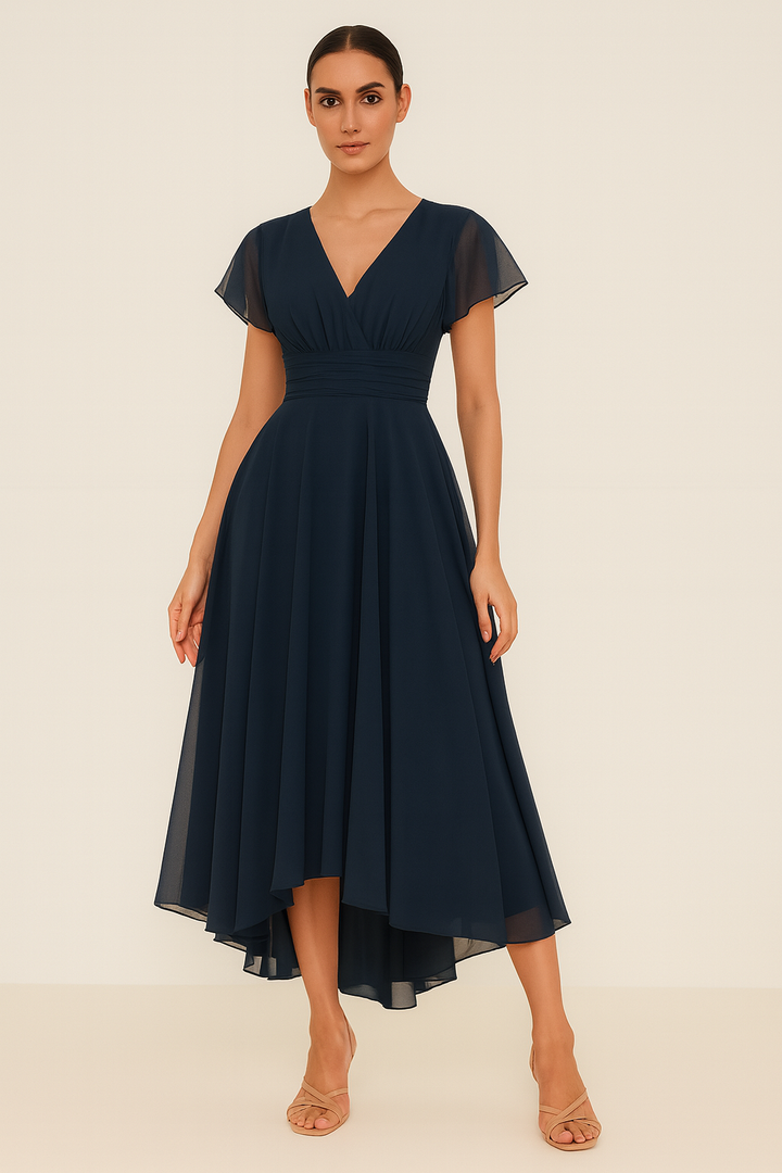 CARESSA | Flowing V-Neck Evening Dress