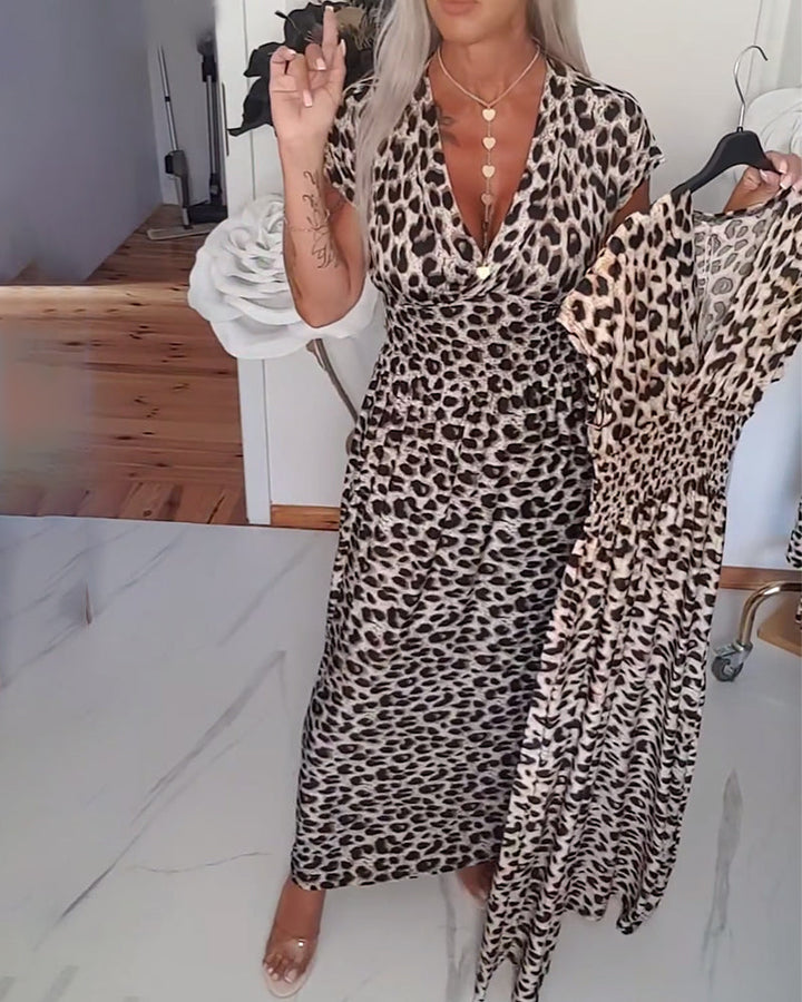 SAVANNAH | Leopard Print A-Line Maxi Dress