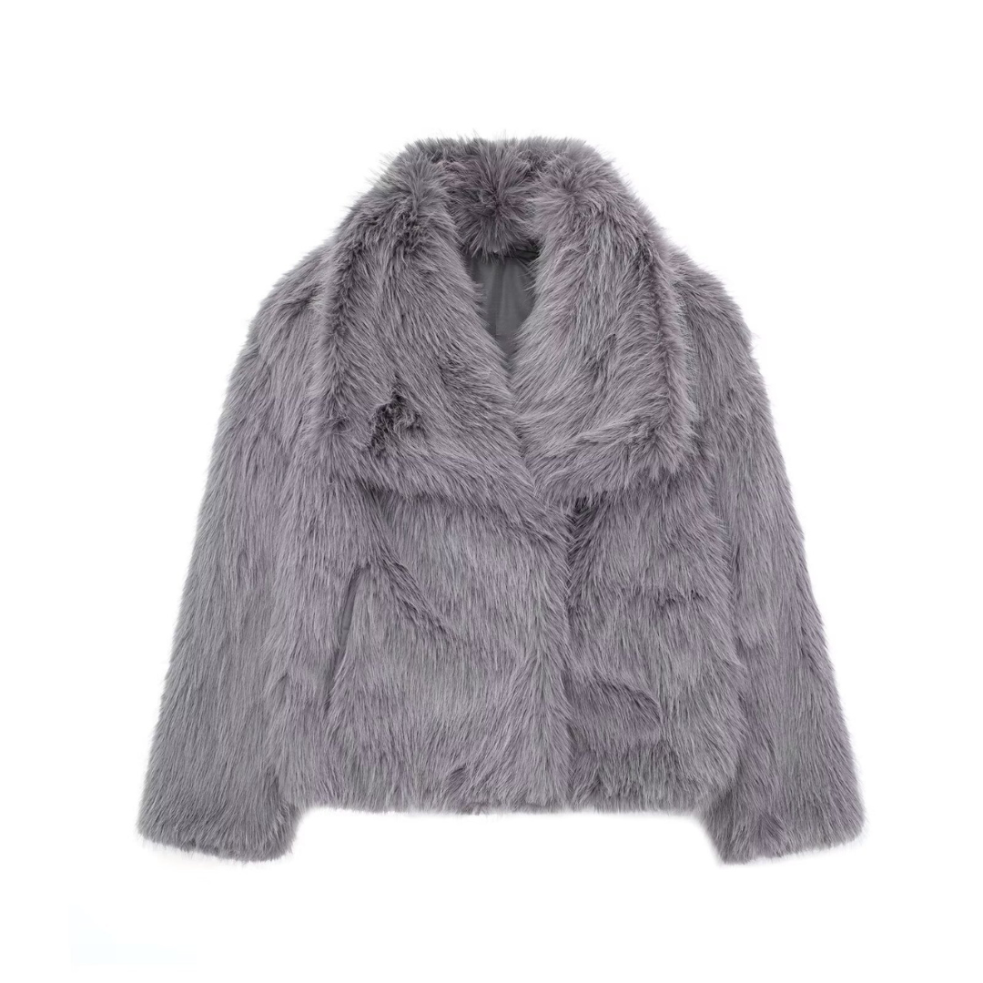 ELVINA | Coat with fur effect