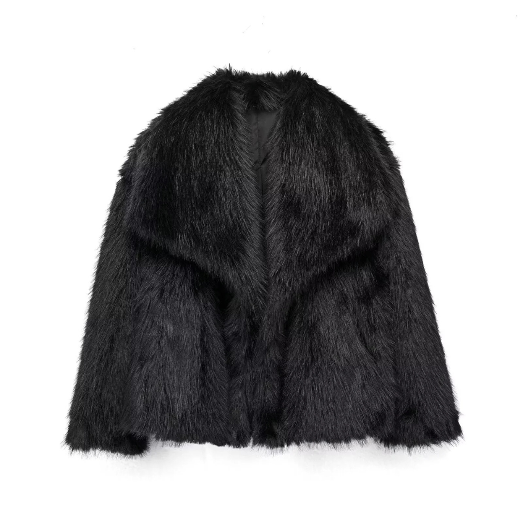 ELVINA | Coat with fur effect