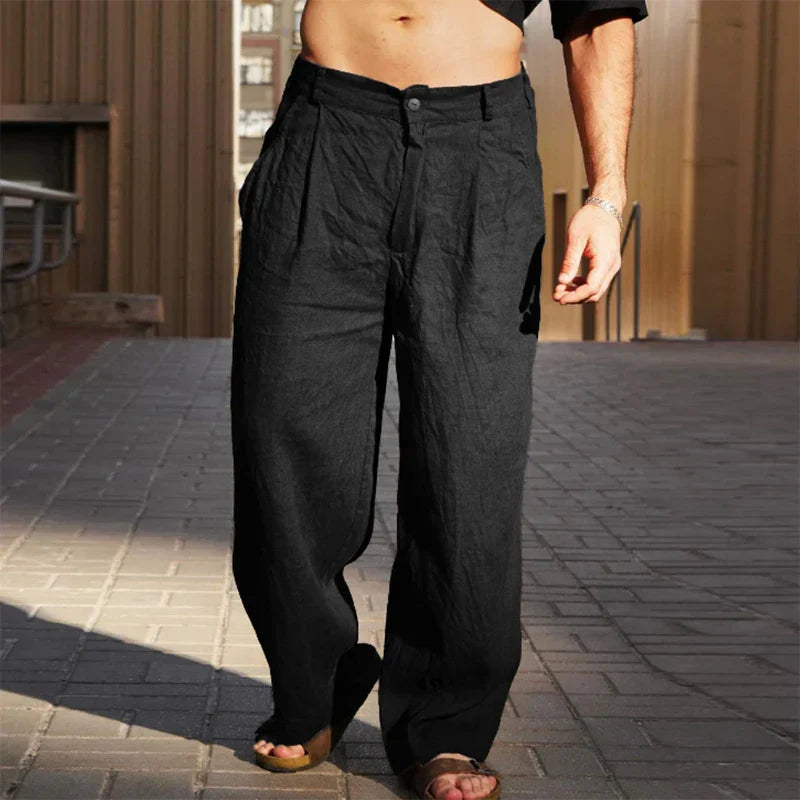 SORENZO | Breathable Wide-Leg Linen Pants