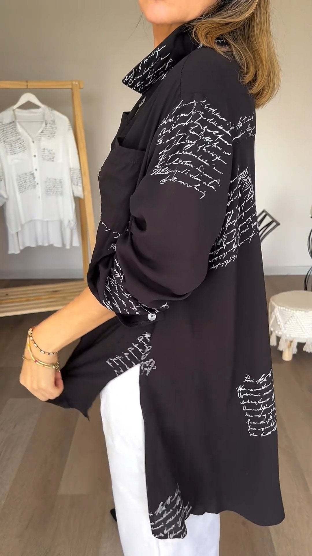 MARZELLE | Handwritten Button-Up Shirt