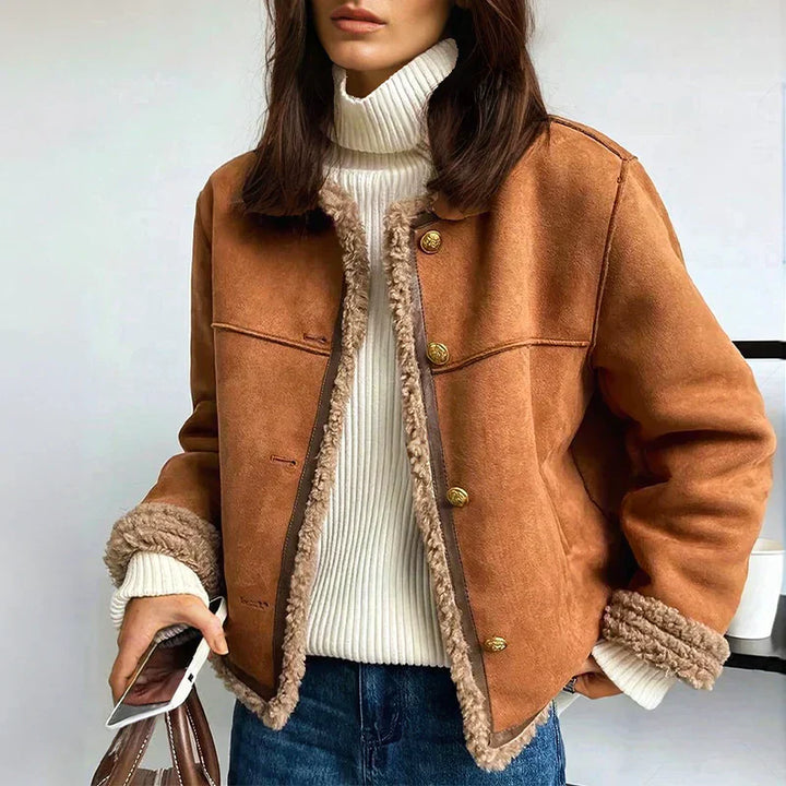 SERAPHINE | Shearling Button Jacket