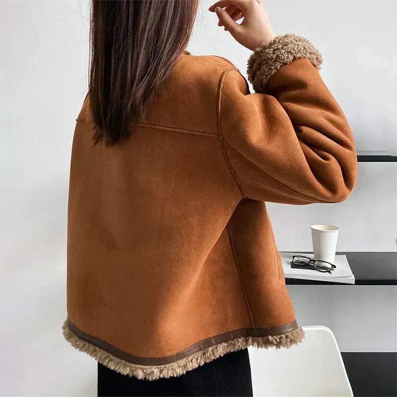 SERAPHINE | Shearling Button Jacket