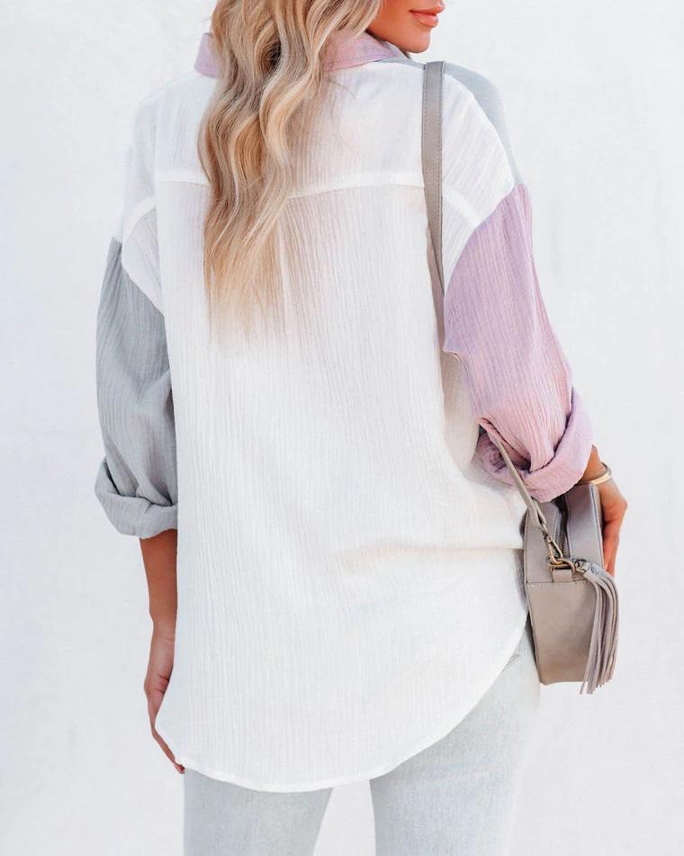 CAELYN | Colorblock Button-Up Shirt